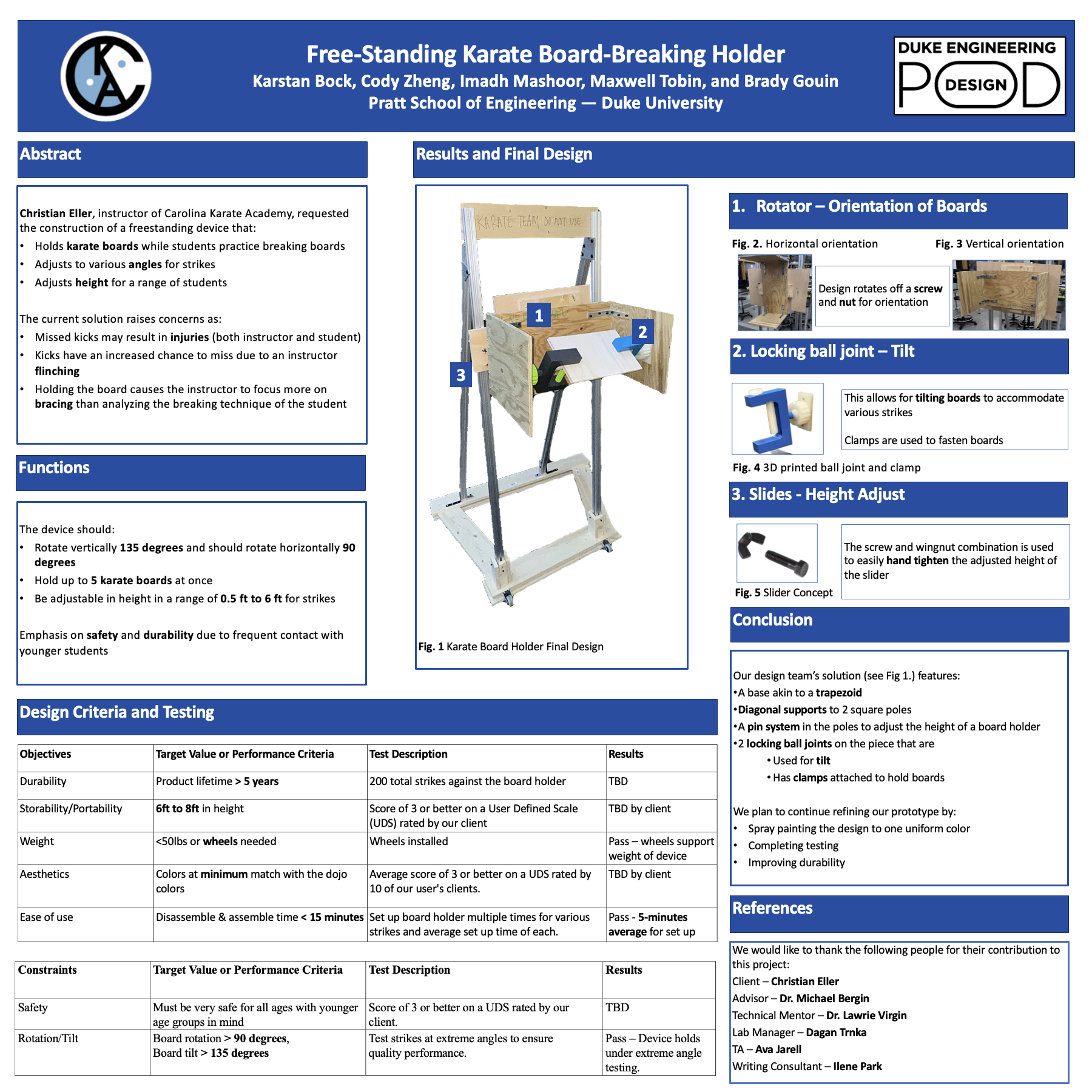 Free-standing karate board-breaking holder