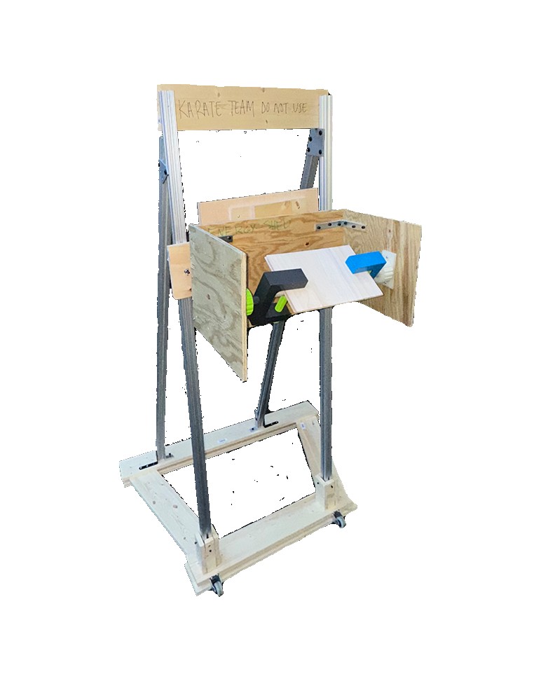 Free-standing karate board-breaking holder